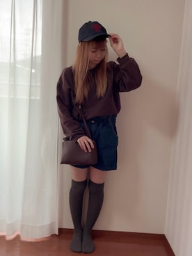 「3coins（3coins）のキャップ（キャップ、その他）」を使った、きみみchan♡さん（レディース・152cm）の夏コーディネート