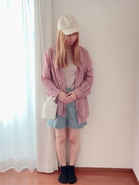 「しまむら（シマムラ）のアイテム（その他パンツ）」を使った、きみみchan♡さん（レディース・152cm）の春コーディネート