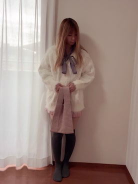 「INGNI（イング）のカーディガン（その他アウター、ホワイト系）」を使った、きみみchan♡さん（レディース・152cm）の夏コーディネート