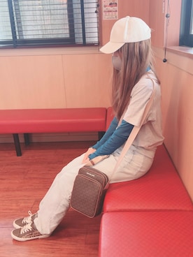 「ジーユーコーデ」｜「アイテム（キャップ）」を使った、きみみchan♡さん（レディース・152cm）の冬コーディネート