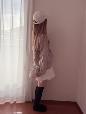 「3coins（3coins）のキャップ（キャップ、その他）」を使った、きみみchan♡さん（レディース・152cm）の夏コーディネート