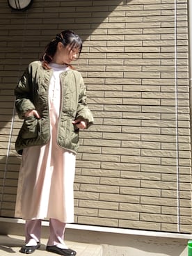 「ehka sopo（エヘカソポ）のアイテム（ダウンジャケット/コート）」を使った、anrumi.さん（レディース・151cm）の春コーディネート