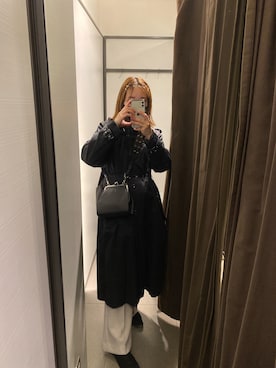 「LOWRYS FARM（ローリーズファーム）のセンタープレスカラーフレアパンツ　870189（その他パンツ）」を使った、みー☺︎さん（レディース・163cm）の冬コーディネート