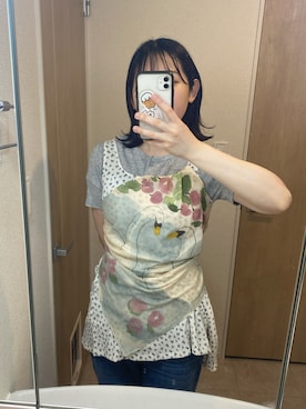 「フリマで購入のアイテム（ストール/ショール、その他）」を使った、みー☺︎さん（レディース・163cm）の夏コーディネート