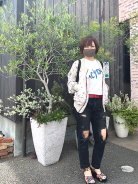 「アイテム（ブルゾン）」を使った、maa.the9乃壱さん（レディース・156cm・40代）の春コーディネート