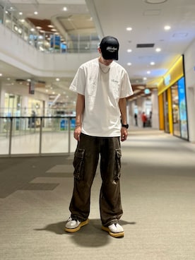「アイテム（キャップ）」を使った、幽助さん（メンズ・180cm・20代）の春コーディネート