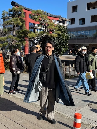 Hアッシュ　中目黒　 デニムロングジャケット Hアッシュ中目黒のビンテージショップのデニムロングコート