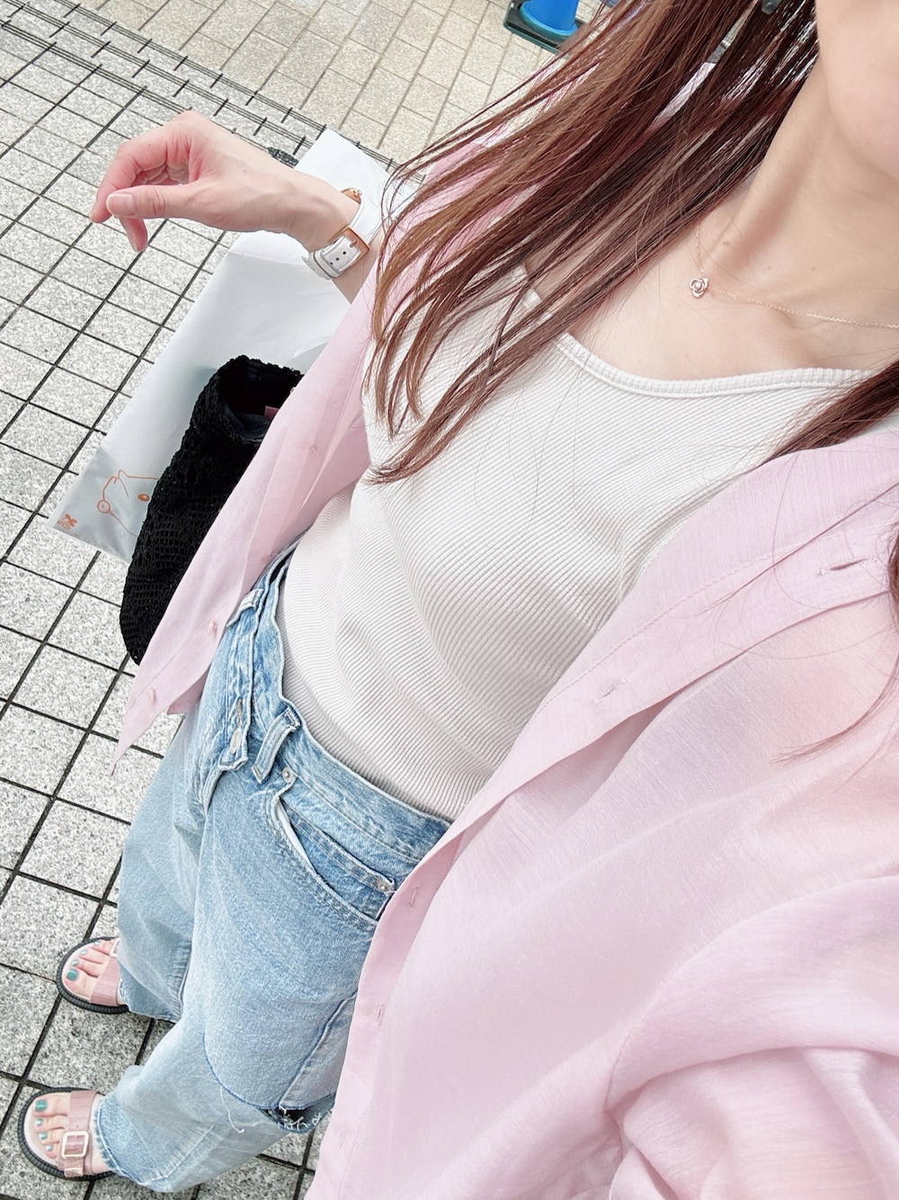 ifsixwasnine異素材アシメリブタンクトップ