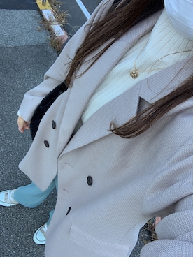 「アイテム（テーラードジャケット、ホワイト系）」を使った、抹茶さん（レディース・152cm）の秋コーディネート