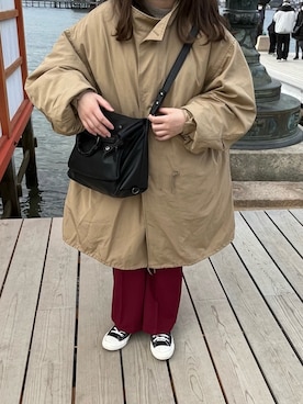 「ANGIE（アンジー）のアイテム（モッズコート）」を使った、YURIさん（レディース・154cm）の冬コーディネート