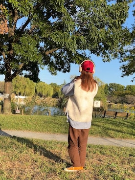 「SHEPP（シープ）のアイテム（帽子）」を使った、saさん（レディース・157cm）の秋コーディネート