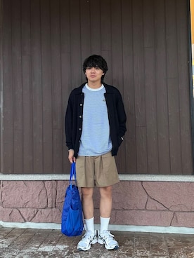 「アイテム（バックパック/リュック）」を使った、鷹見侑輝さん（メンズ・175cm）の夏コーディネート