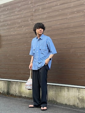 「PENDLETON（ペンドルトン）のアイテム（バッグ）」を使った、鷹見侑輝さん（メンズ・175cm）の夏コーディネート