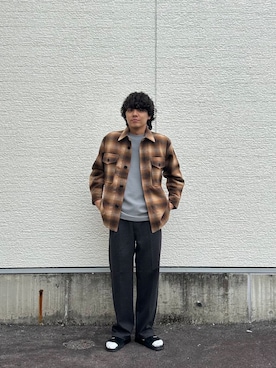「アイテム（その他アウター、ブラウン系）」を使った、鷹見侑輝さん（メンズ・175cm）の秋コーディネート