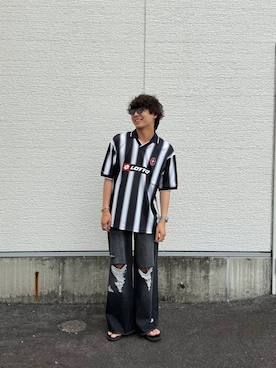 「SMELLY（スメリー）のアイテム」を使った、鷹見侑輝さん（メンズ・175cm）の夏コーディネート