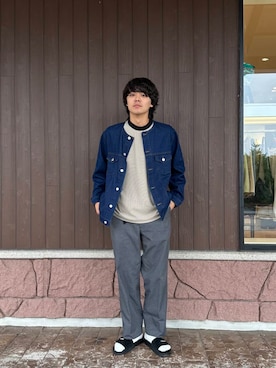 「アイテム（デニムジャケット）」を使った、鷹見侑輝さん（メンズ・175cm）の夏コーディネート