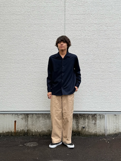 オープンカラーシャツ ネイビー」のメンズ人気ファッション