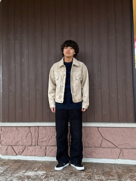 「アイテム（カバーオール）」を使った、鷹見侑輝さん（メンズ・175cm）の冬コーディネート