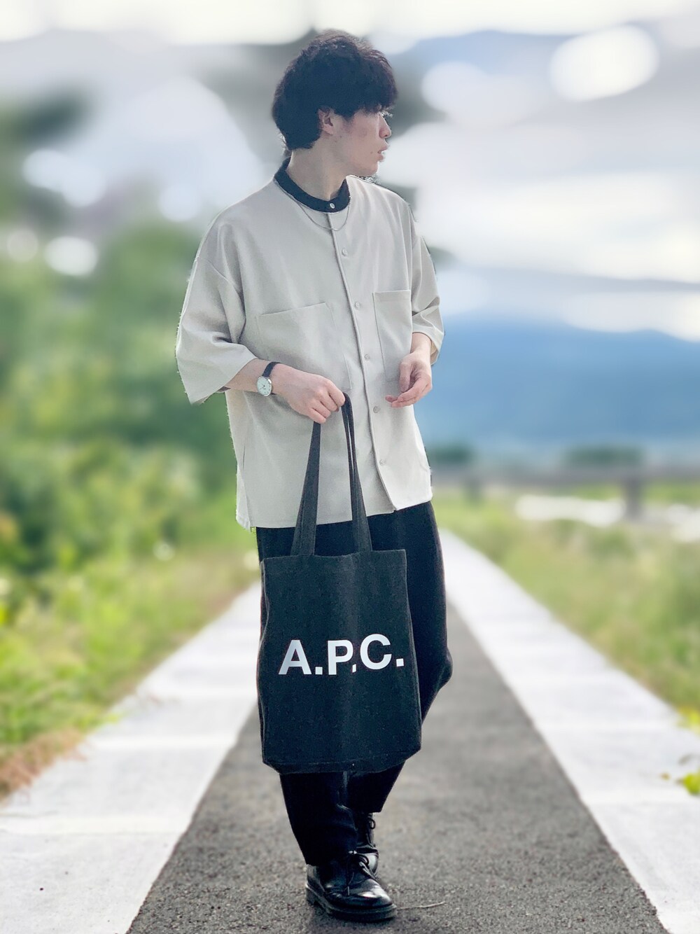 A.P.C. (正規品/送料関税込み) Lou Denim トートバッグ A.P.C./アーペーセー tote lou デニムトートバッグ A4サイス収納