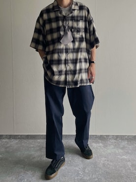 「真夏のアクティブスタイル」｜「アイテム（チノパンツ）」を使った、kさん（メンズ・179cm）の夏コーディネート