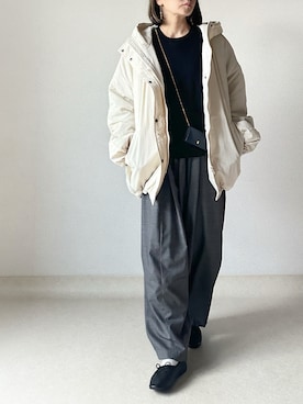 「アイテム（バレエシューズ）」を使った、akoさん（レディース・155cm）の冬コーディネート