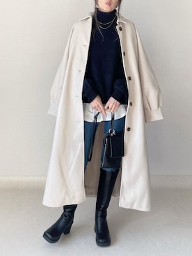 「低身長」｜「aquagarage（アクアガレージ）のアイテム」を使った、akoさん（レディース・155cm）の冬コーディネート