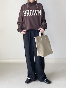 「DHOLIC（ディーホリック）のアイテム（スウェットパンツ）」を使った、akoさん（レディース・155cm）の冬コーディネート