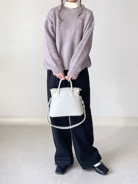 「DHOLIC（ディーホリック）のアイテム（スウェットパンツ）」を使った、akoさん（レディース・155cm）の冬コーディネート