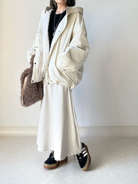 「select MOCA（セレクトモカ）のアイテム（ジャケット/アウター）」を使った、akoさん（レディース・155cm）の冬コーディネート