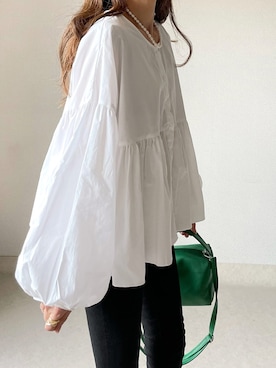 「DHOLIC（ディーホリック）のアイテム（カーディガン/ボレロ）」を使った、akoさん（レディース・155cm）の春コーディネート