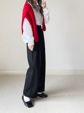 「DHOLIC（ディーホリック）のアイテム（カーディガン/ボレロ）」を使った、akoさん（レディース・155cm）の秋コーディネート