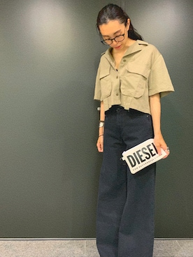 レディース シャツ ブラウス デニムシャツ 半袖を使った人気ファッションコーディネート Wear