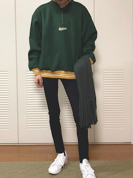 「CONVERSE（コンバース）のアイテム（スウェット）」を使った、nineさん（メンズ・170cm）の冬コーディネート