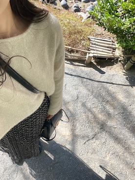 「ラメニット」｜「アイテム（ワンピース/ドレス）」を使った、だるまさん（レディース・169cm）の秋コーディネート