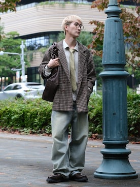 「アイテム（ポロシャツ）」を使った、いったさん（メンズ・169cm）の秋コーディネート