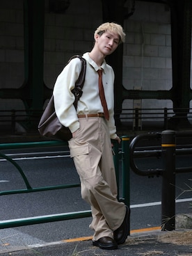 「アイテム（ポロシャツ）」を使った、いったさん（メンズ・169cm）の秋コーディネート