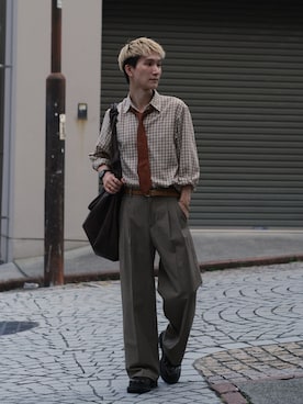 「アイテム（ネクタイ）」を使った、いったさん（メンズ・169cm）の秋コーディネート