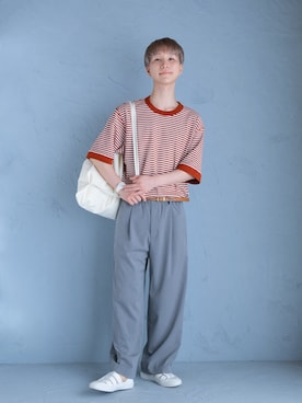 「アイテム（サンダル、ホワイト系）」を使った、いったさん（メンズ・170cm）の夏コーディネート
