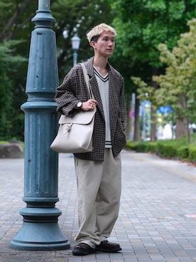 「アイテム（ベスト）」を使った、いったさん（メンズ・169cm）の秋コーディネート