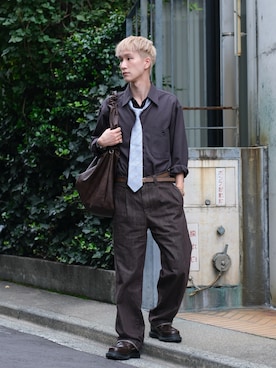 「アイテム（バッグ）」を使った、いったさん（メンズ・169cm）の秋コーディネート