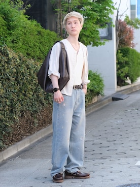 「HARE（ハレ）のアイテム（トップス）」を使った、いったさん（メンズ・169cm）の春コーディネート