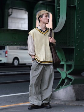 「アイテム（バッグ）」を使った、いったさん（メンズ・169cm）の秋コーディネート