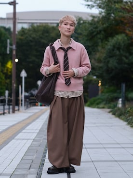 「アイテム（ネクタイ）」を使った、いったさん（メンズ・169cm）の秋コーディネート