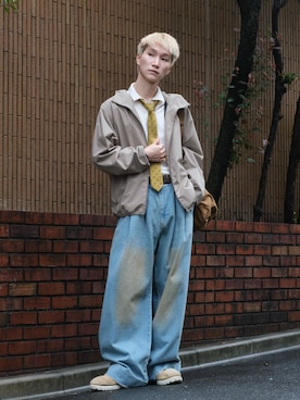 「アイテム（ナイロンジャケット）」を使った、いったさん（メンズ・169cm）の秋コーディネート