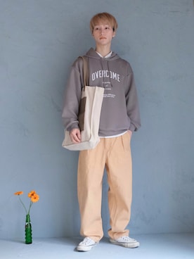 Gu ジーユー のデニムパンツ オレンジ系 を使ったメンズ人気ファッションコーディネート Wear