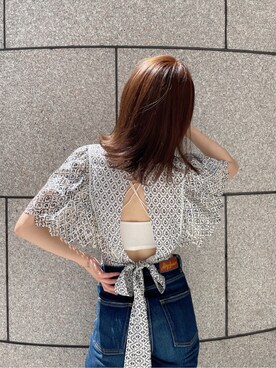 「MERCURYDUO（マーキュリーデュオ）のアイテム（キャミソール）」を使った、長澤 実果さん（レディース・160cm）の春コーディネート