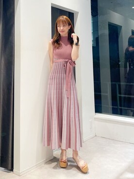 「アイテム（サンダル、その他）」を使った、長澤 実果さん（レディース・160cm）の春コーディネート