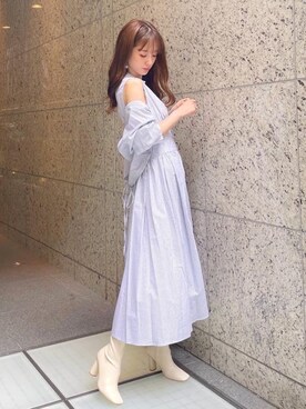 「アイテム（ワンピース、その他）」を使った、長澤 実果さん（レディース・160cm）の夏コーディネート