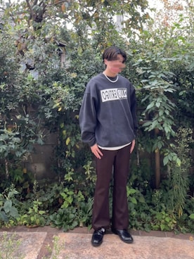 「kutir（クティール）のアイテム（その他パンツ、ブラウン系）」を使った、かずや🟢【相互フォロー】さん（メンズ・171cm）の秋コーディネート