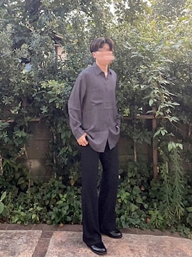 「usedのアイテム（シャツ/ブラウス、グレー系）」を使った、かずや🟢【相互フォロー】さん（メンズ・171cm）の秋コーディネート